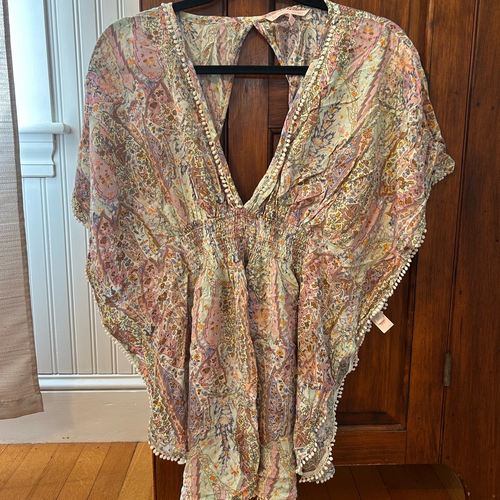 Victoria's Secret Tan Flutter Sleeve Swim Coverup